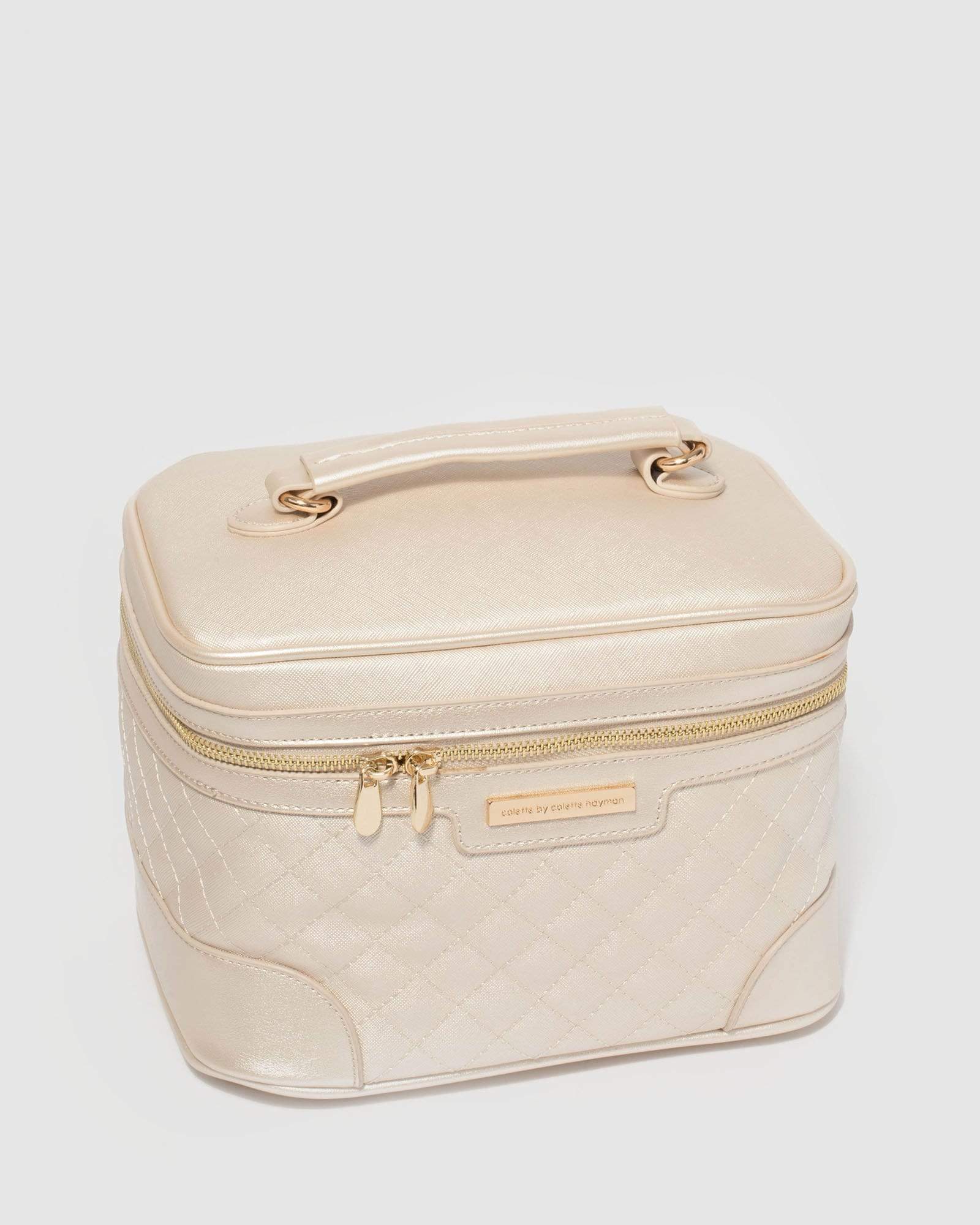 Image of Ivory Quilted Cosmetic Case
