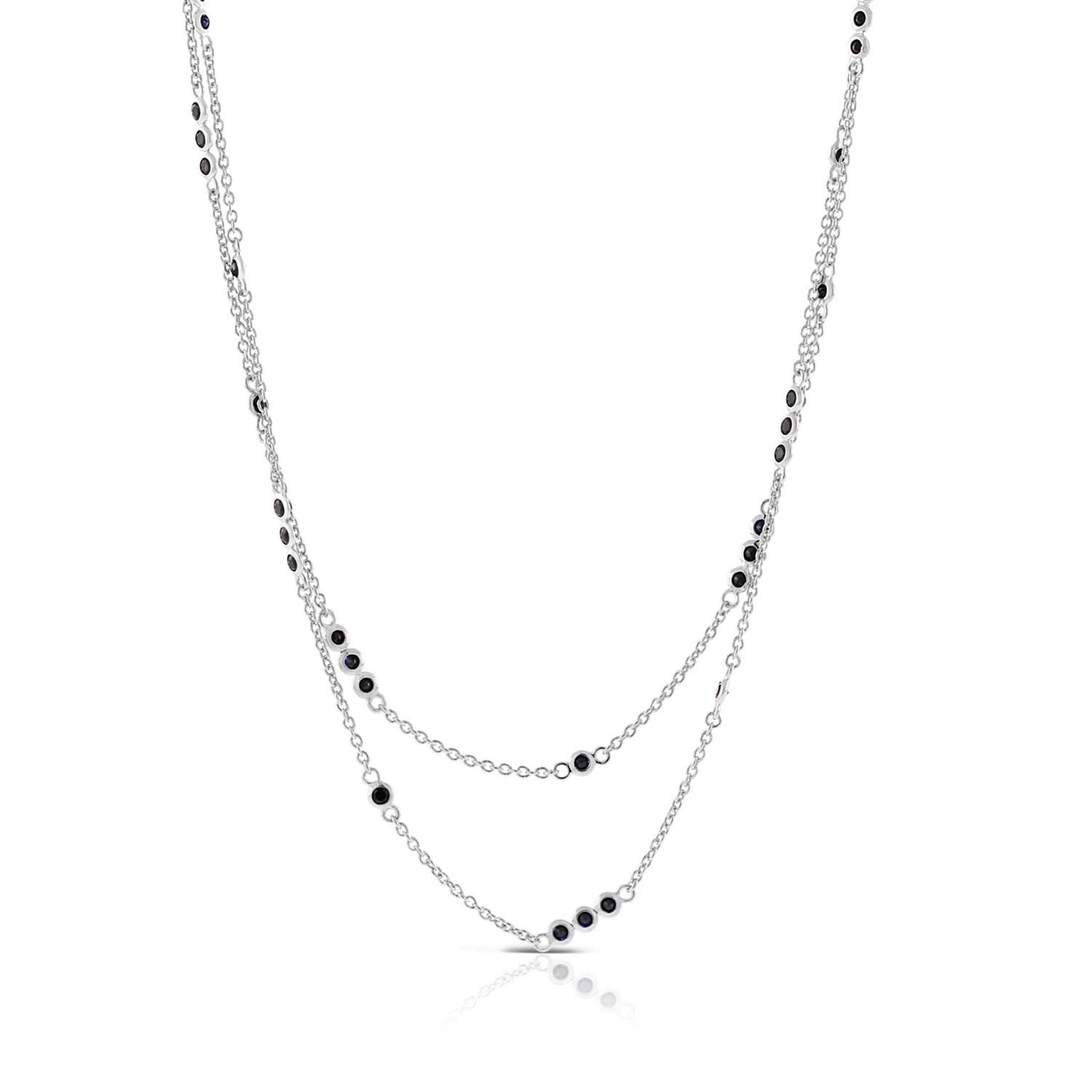 Lisa Bridge Black Sapphire Necklace, 36
