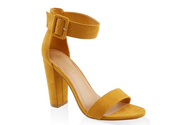 Buckle Ankle Strap Block Heel Sandals