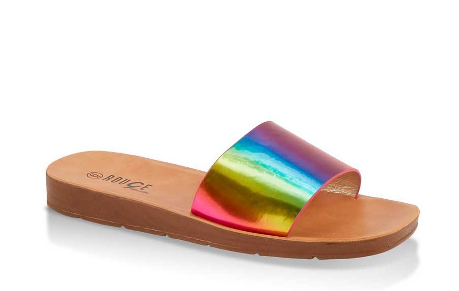 Open Toe Single Band Slide Sandals