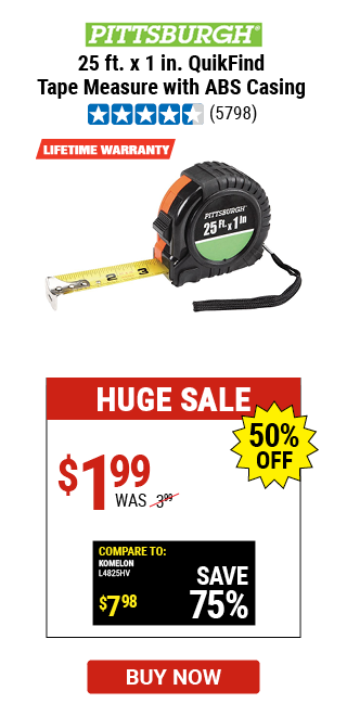 25 ft. x 1 in. QuikFind Tape Measure with ABS Casing