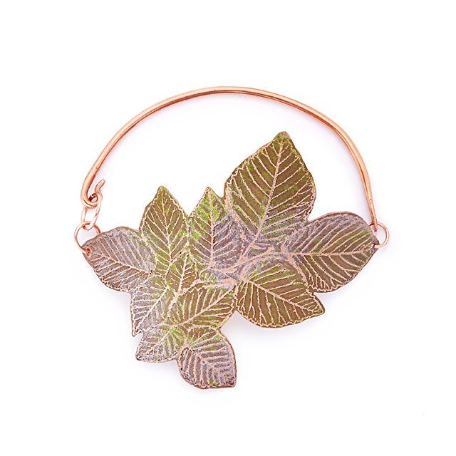 Shimmering Copper Leaf Bracelet