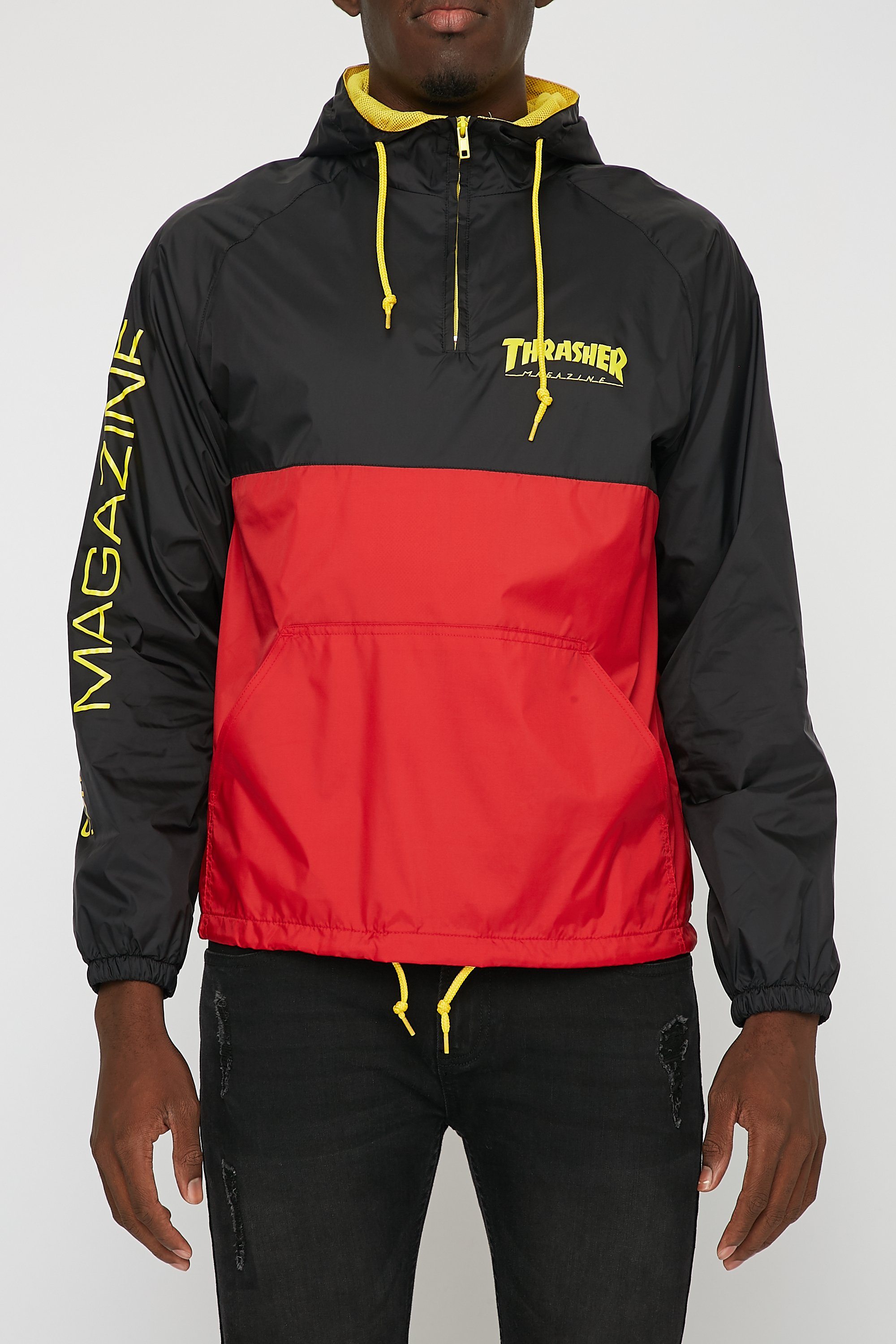 Image of Thrasher Mens Red and Black Windbreaker