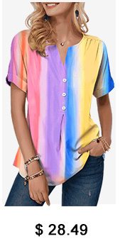 Split Neck Button Detail Tie Dye Print T Shirt