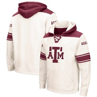 Colosseum Texas A&M Aggies Cream 2.0 Lace-Up Hoodie