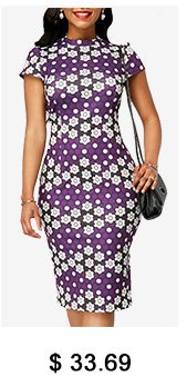 Cap Sleeve Mock Neck Polka Dot Print Dress