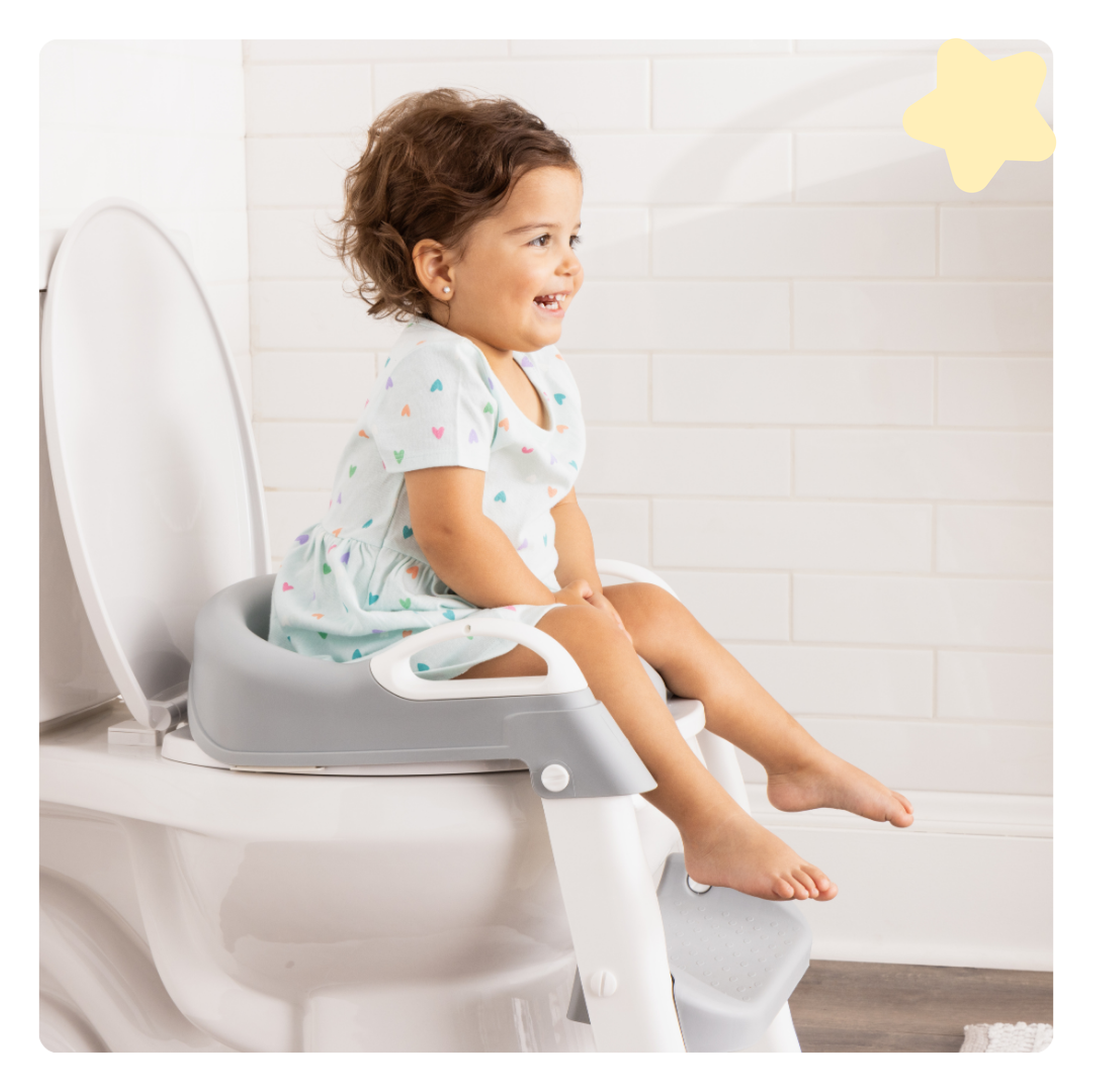 Toddler sitting on Potty Trainer