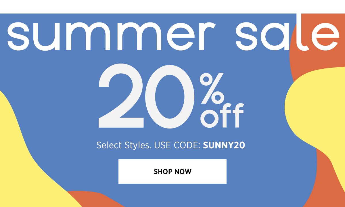 SUMMER SALE | 20% OFF SELECT STYLES. USE CODE: SUNNY20 | SHOP NOW