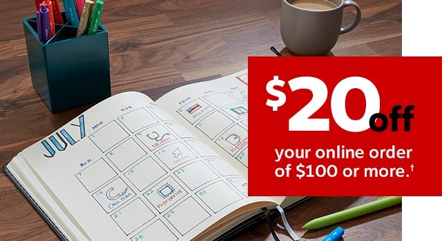 $20 off your online order of $100 or more.†