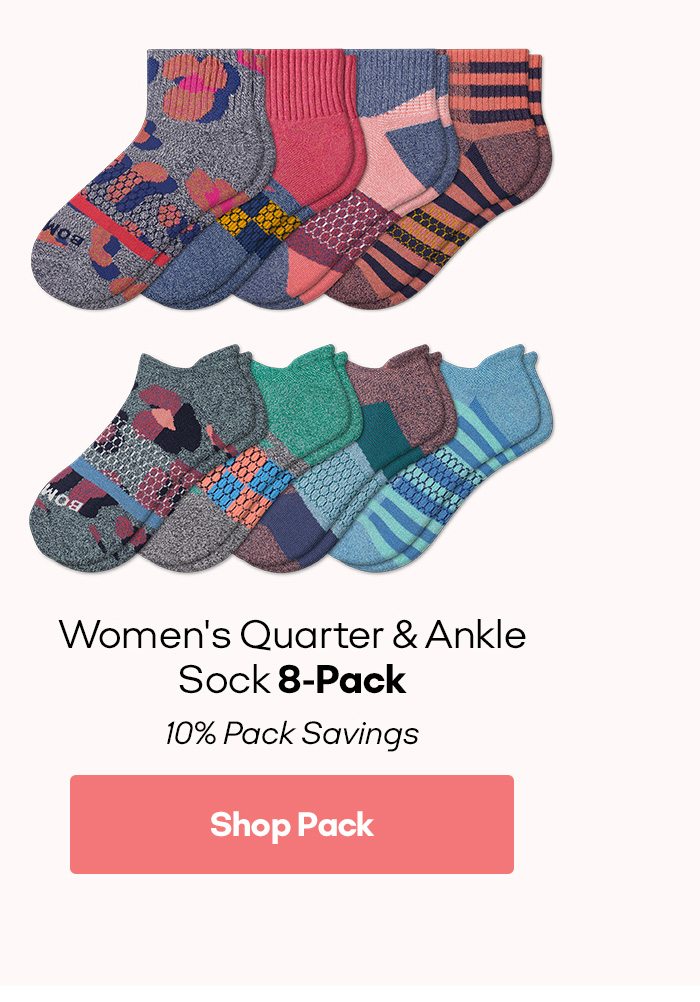 Women's Quarter & Ankle Sock 8-Pack | 10% Pack Savings [Shop Pack]