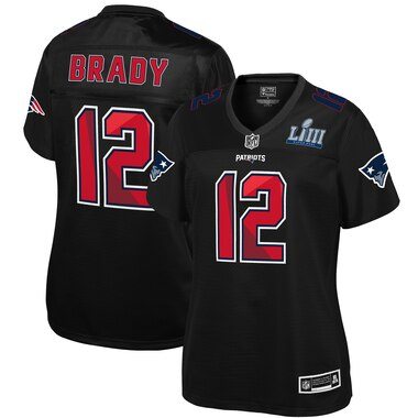 NFL Pro Line by Fanatics Branded Tom Brady New England Patriots Women's Black Super Bowl LIII Champions Fashion Player Jersey