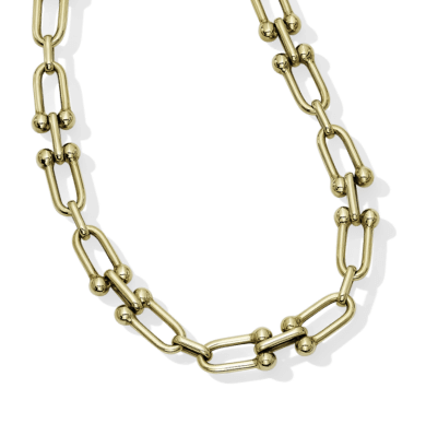 Hollow Link Necklace 10K Yellow Gold 16''