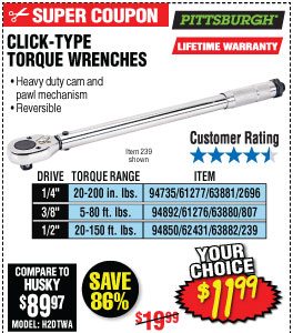 View 1/2 in. Drive Click Type Torque Wrench