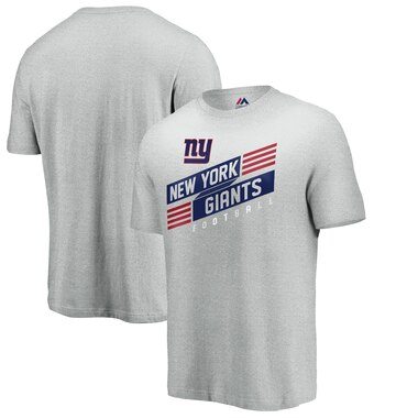 Majestic New York Giants Heathered Gray Showtime Winning Strategy Tri-Blend T-Shirt