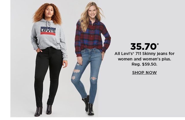 35.70 levi's 711 skinny jeans for women and women's plus. regularly $59.50. shop now.