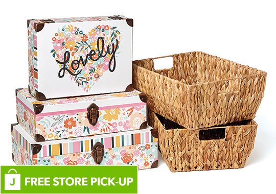 Organizing Essentials Decorative Storage and Baskets. FREE Store Pick-Up.