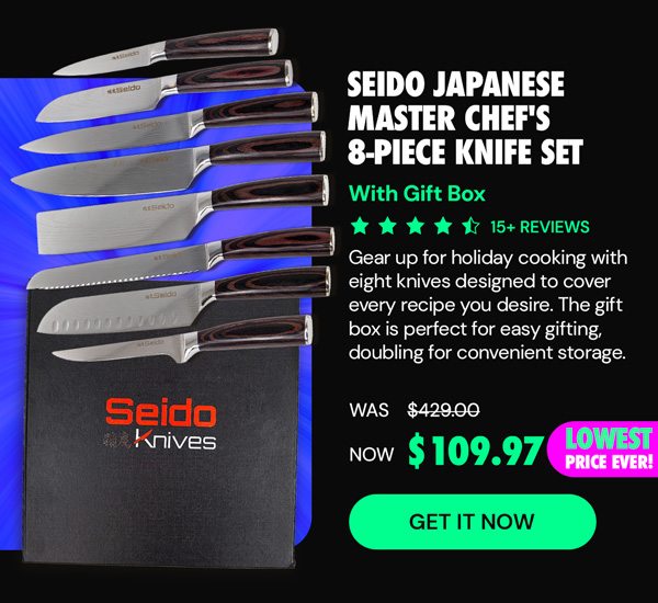 Seido Japanese Master Chef's 8-Piece Knife Set w Gift Box