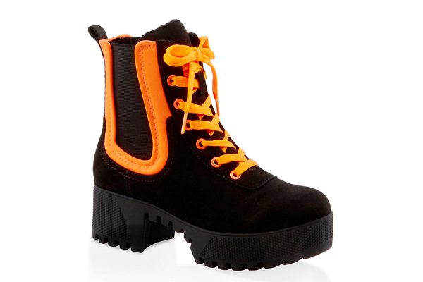 Contrast Trim Platform Boots