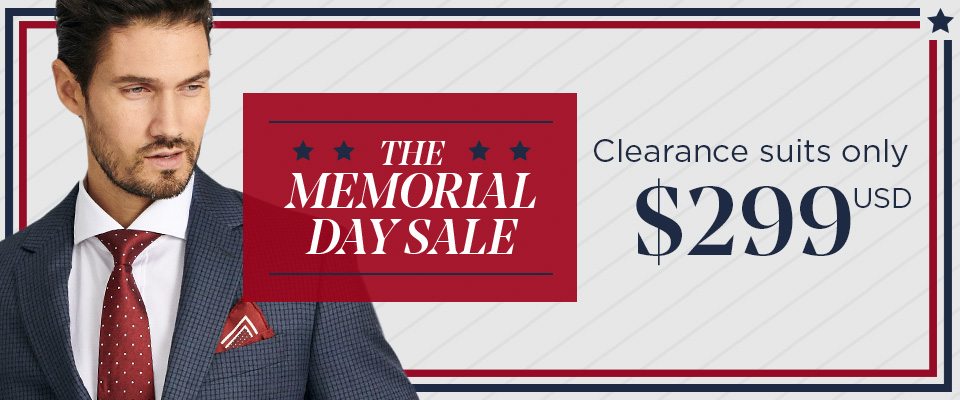 Clearance Suits for $299 USD