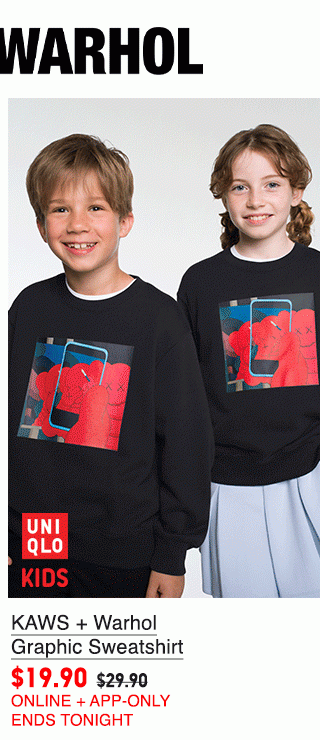 PDP2 - KIDS KAWS AND WARHOL UT GRAPHIC SWEATSHIRT