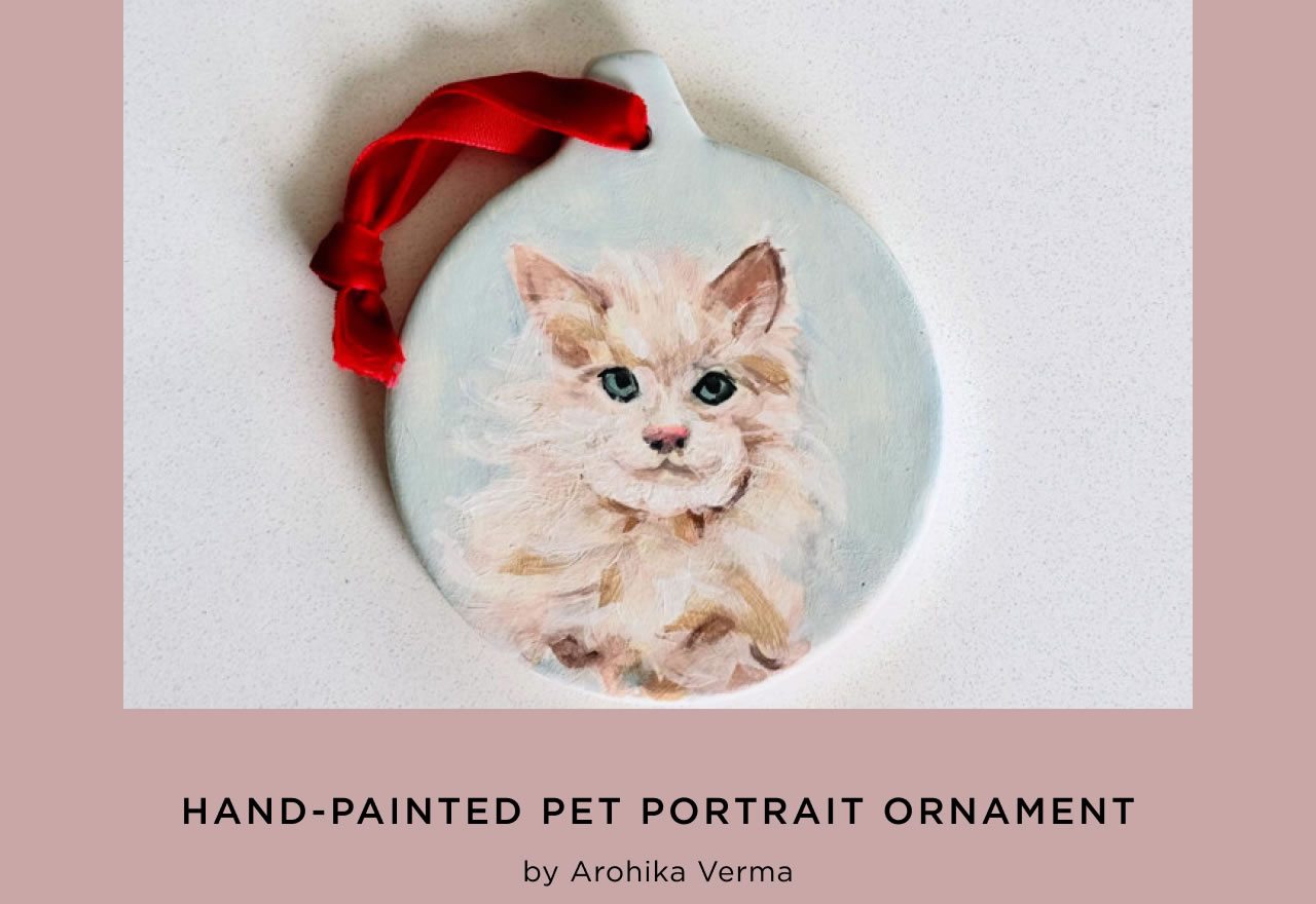 Hand-Painted Pet Portrait Ornament