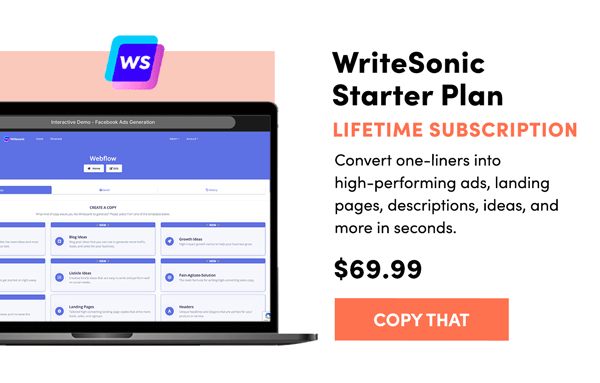 WriteSonic Starter Plan | Copy That 