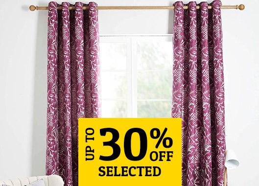 UP TO 30% OFF SELECTED CURTAINS