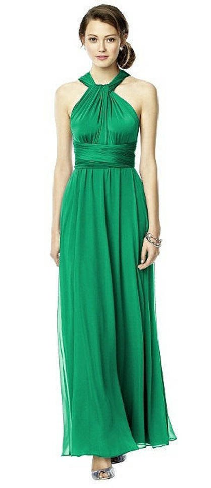 Twist Wrap Dress Chiffon Overskirt: Long in Pantone Emerald