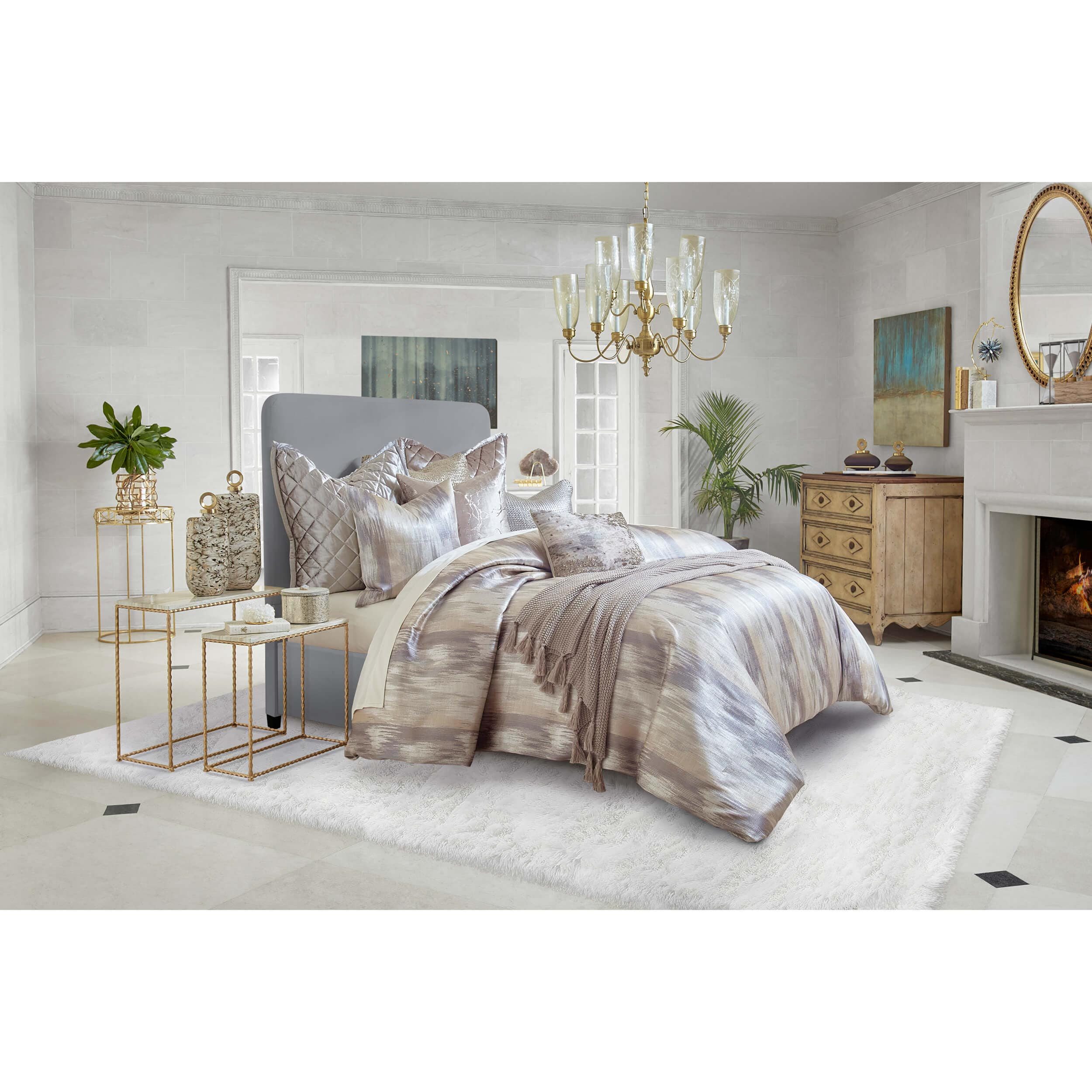 Image of Opal Duvet, Grey/Gold