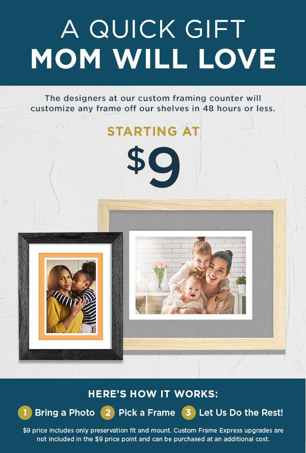 michaels custom framing cost