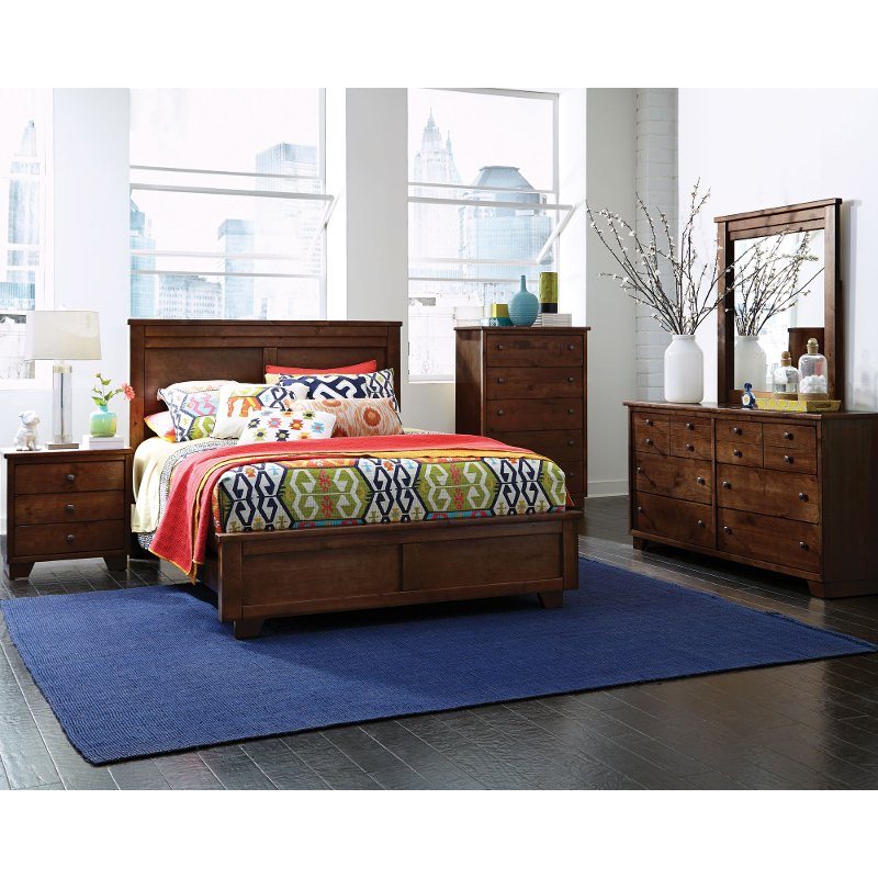 Clearance Diego Espresso Brown 4 Piece Queen Bedroom Set