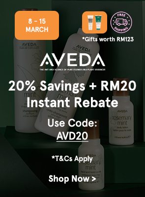 Aveda 20% Savings + RM20 Instant Rebate