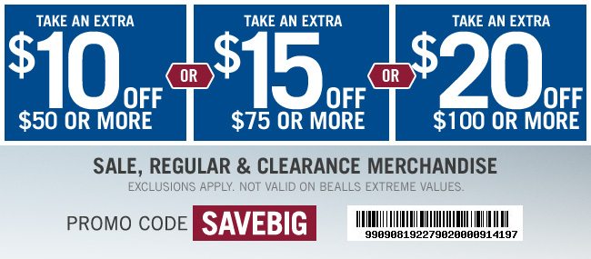 $10 Off $50+, $15 Off $75+, or $20 off $100 | Code SAVEBIG | Get Coupon | Exclusions Apply