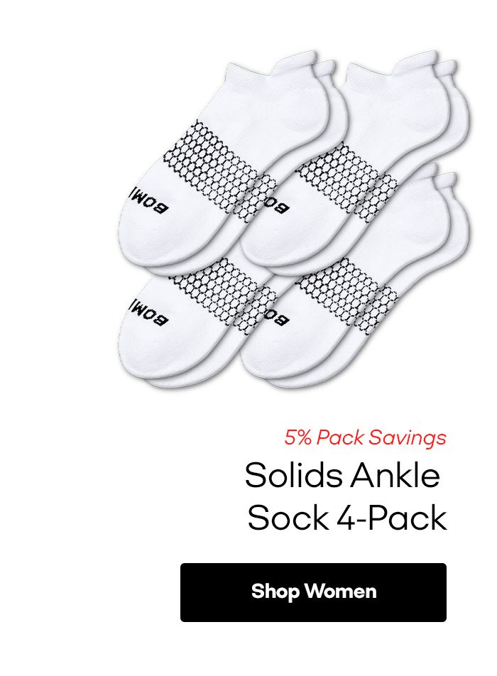 Solids Ankle Sock 4 Pack [Shop Women]