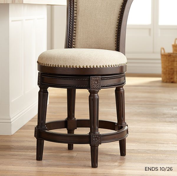 Addison 24 1/2" Erin Cream Fabric Swivel Counter Stool