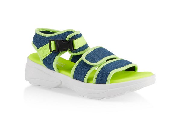 Contrast Trim Sporty Platform Sandals