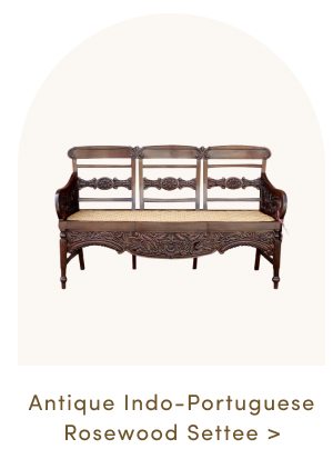 Antique Indo Portuguese Rosewood Settee