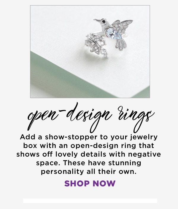 Shop open-design rings