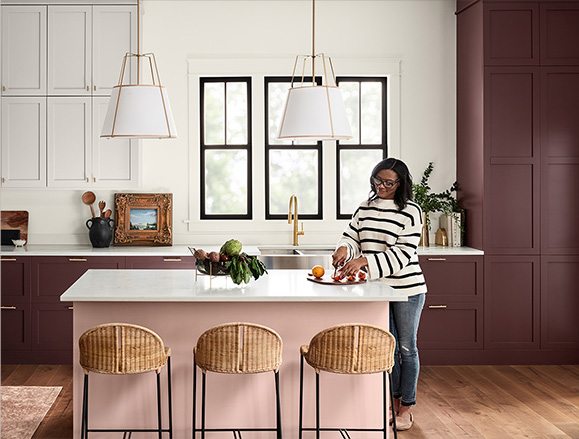 Image of a kitchen painted in Carnelian