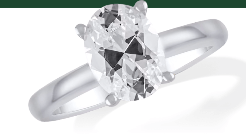 Lab-Created Diamonds by KAY Oval-Cut Solitaire Engagement Ring 2 ct tw 14K White Gold (F/SI2)