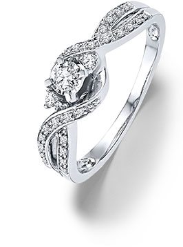 Sterling Silver Diamond Promise Ring