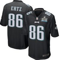 Men's Philadelphia Eagles Zach Ertz Nike Black Super Bowl LII Bound Patch Game Event Jersey