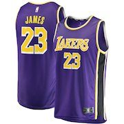 Men's Fanatics Branded LeBron James Purple Los Angeles Lakers 2018/19 Fast Break Replica Jersey – Statement Edition