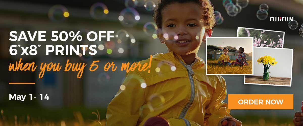 Buy 5 or more 6x8 inch prints and save 50% off