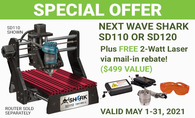 Special offer! Next Wave Shark SD110 or SD120 plus FREE 2-Wat Laser via rebate!