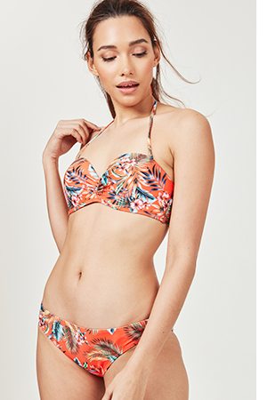 Orange Floral Bikini Briefs