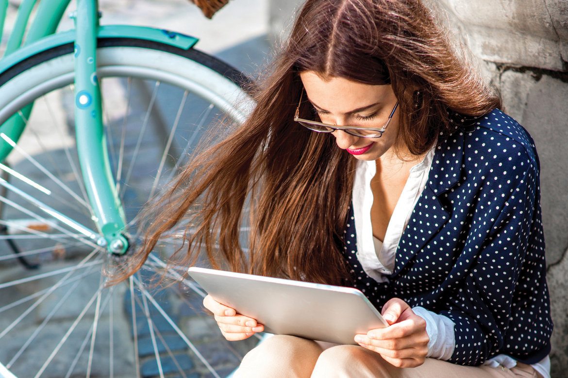 Woman on Computer