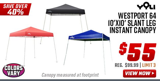 Yoli Westport 64 10'x10' Slant Leg Instant Canopy