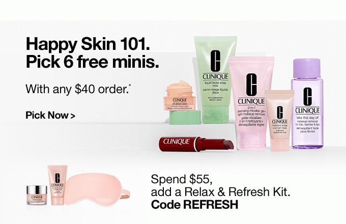 Happy Skin 101. Pick 6 free minis.