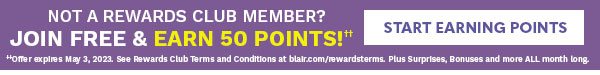 NOT A REWARDS CLUB MEMBER? JOIN FREE & EARN 50 POINTS! START EARNING POINTS